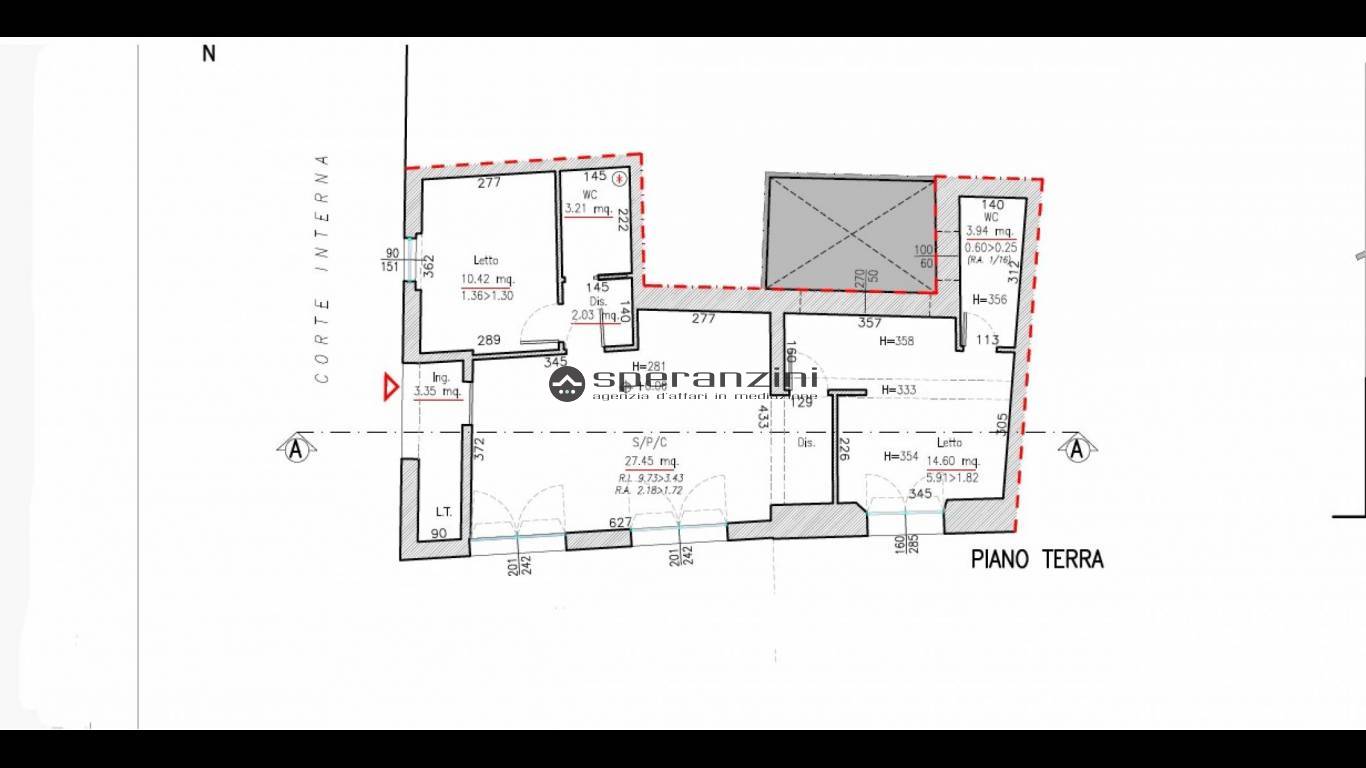 piantina - Fano, zona centro storico - appartamento di 85,00mq in vendita - Rif. RV2035