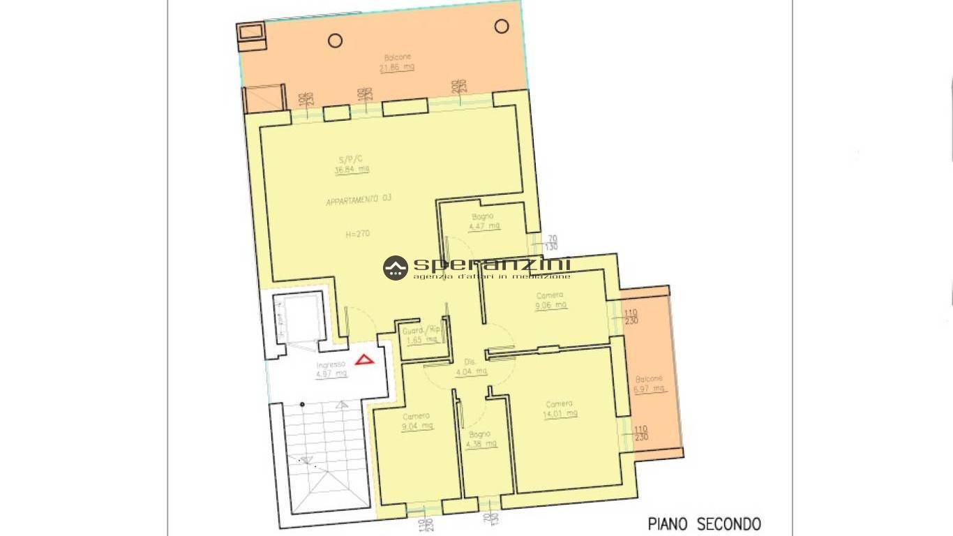 piantina - Fano, zona alle porte del centro storico - appartamento di 314,00mq in vendita - Rif. RV1931