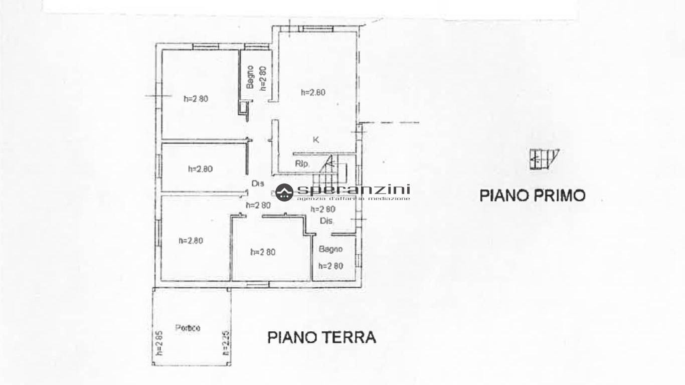 piantina - Fano, zona cuccurano - unifamiliare casa singola di 260,00mq in vendita - Rif. RV1834