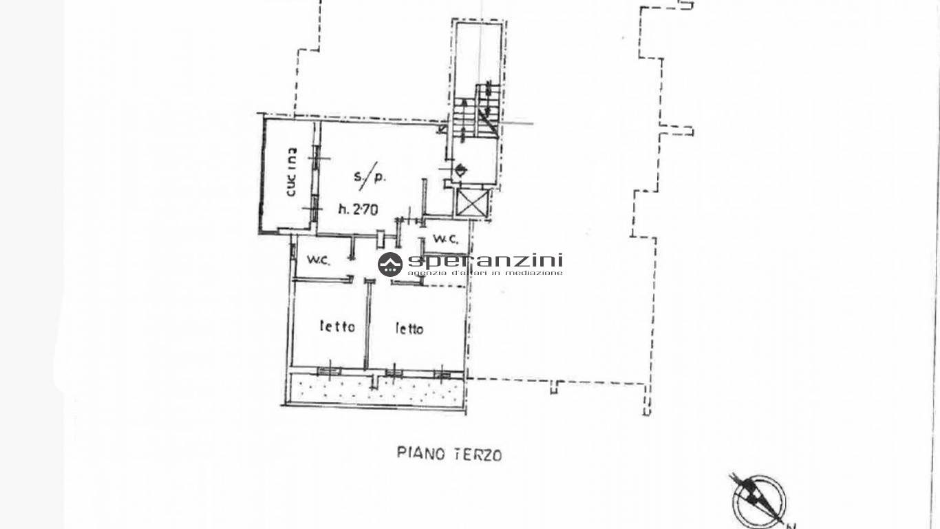 piantina - Fano, zona san lazzaro - attico mansarda di 100,00mq in vendita - Rif. RV2127