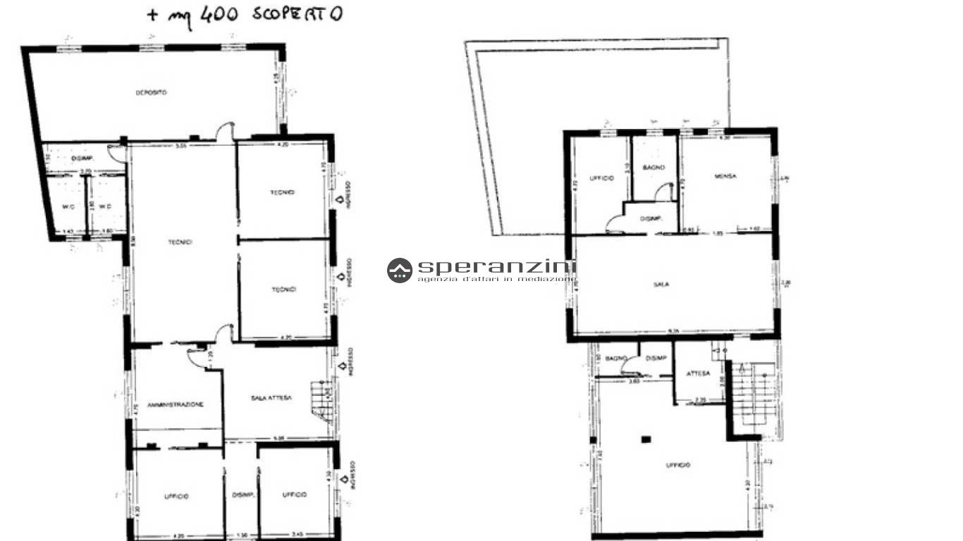 piantina - Fano, zona metaurilia - palazzo commerciale di 500,00mq in vendita - Rif. CV1890