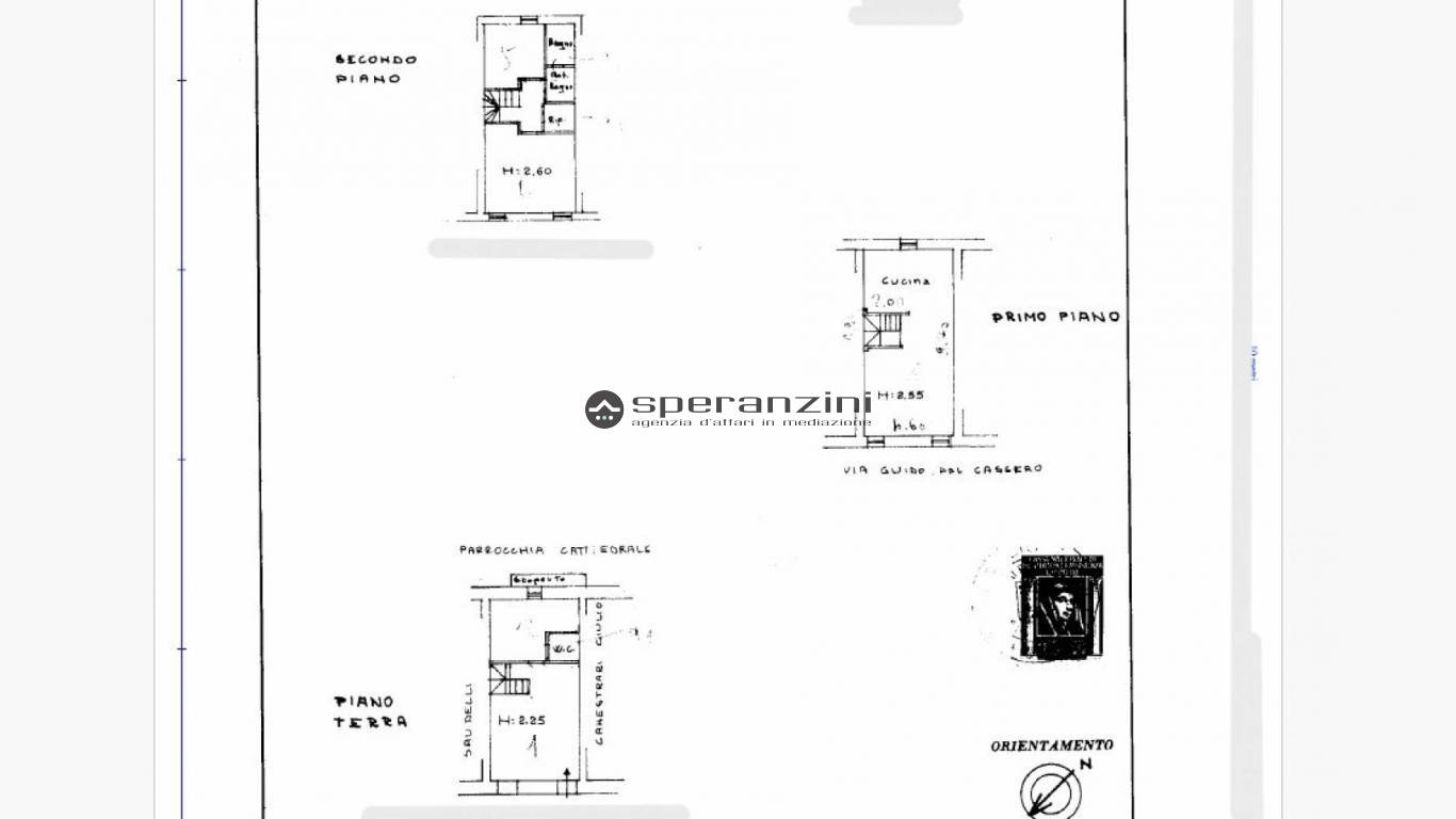 piantina - Fano, zona centro storico - casa di fila di 180,00mq in vendita - Rif. RV2132